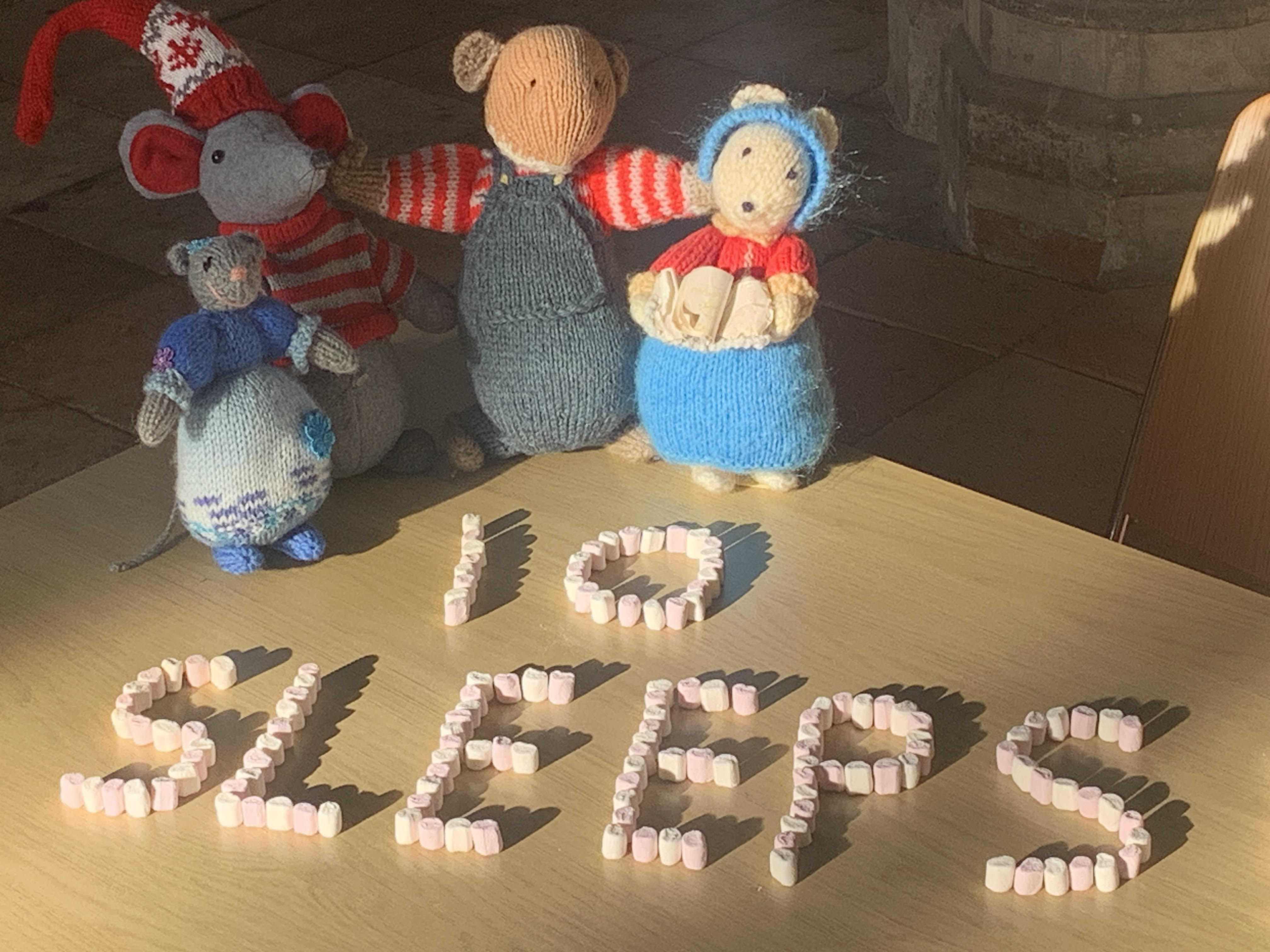 Chris and Hattie made a marsh-mallow count down - just 10 more sleeps