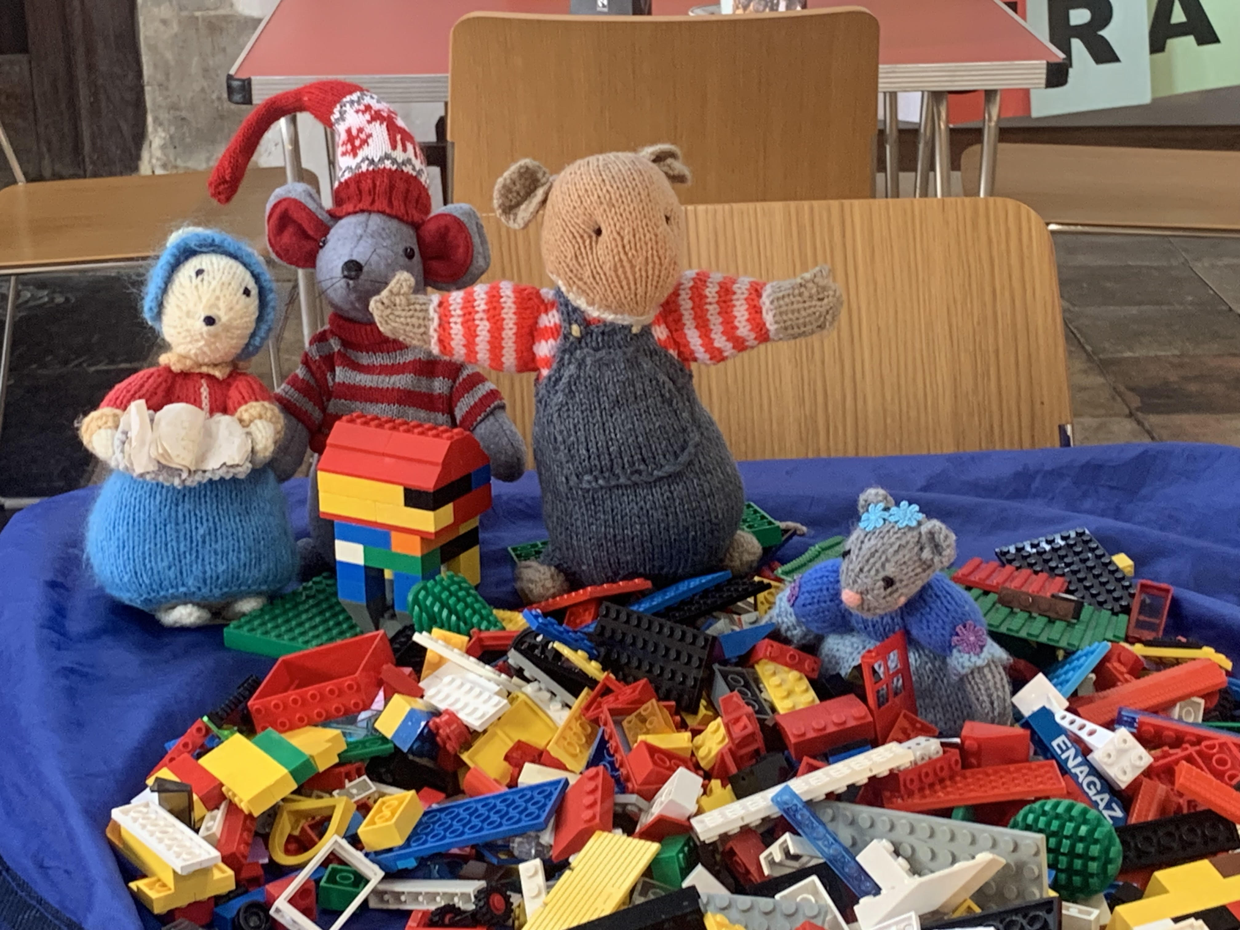 Chris and Hattie build a Lego nativity scene