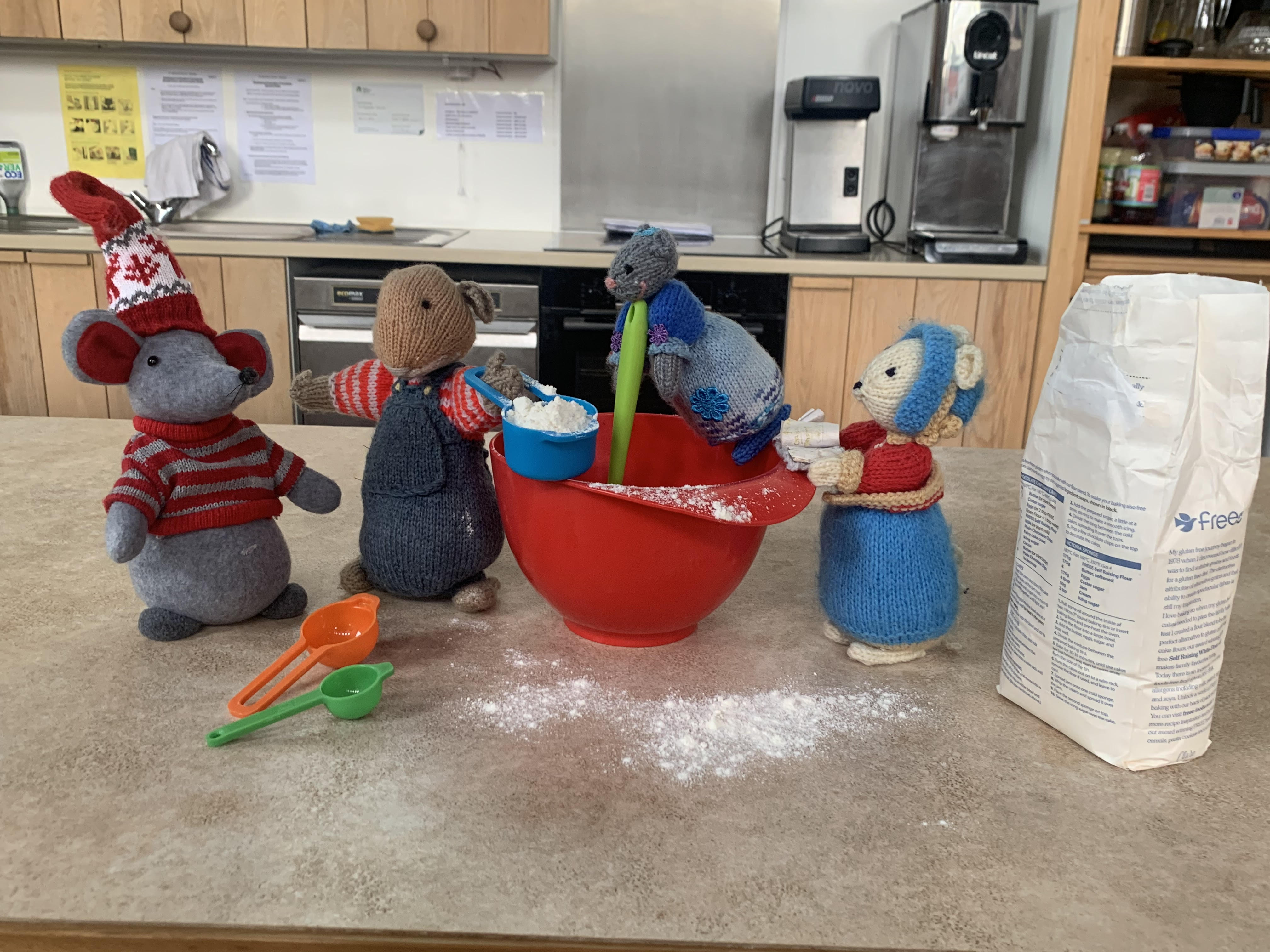 The family baking their favourite Christmas treats